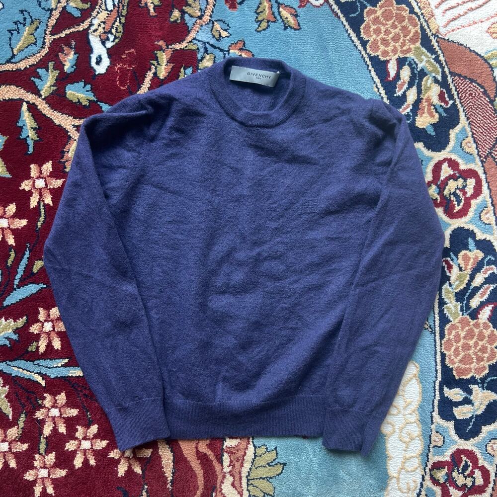 Givenchy Extra Fine Merino Wool Navy Sweater Shrunken (Read Description) XS